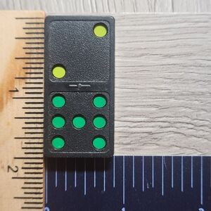 2:7 Vintage Whitman Replacement Domino Large Black Plastic Color Dots Dominoes